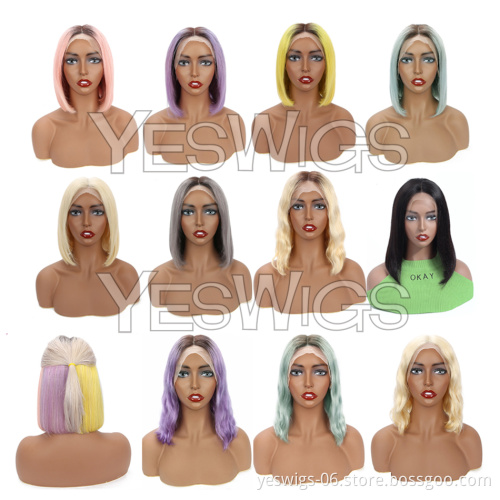 100% Peruvian Young Girl One Donor Virgin Human Lace Wig 13*4 Frontal Deep Curly Wave Virgin Cuticle Aligned Human Hair Wig Bob